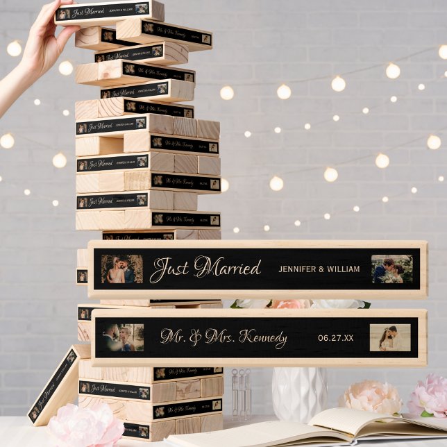Personalized Just Married Mr. & Mrs. Wedding Date Topple Tower (Creator Uploaded)