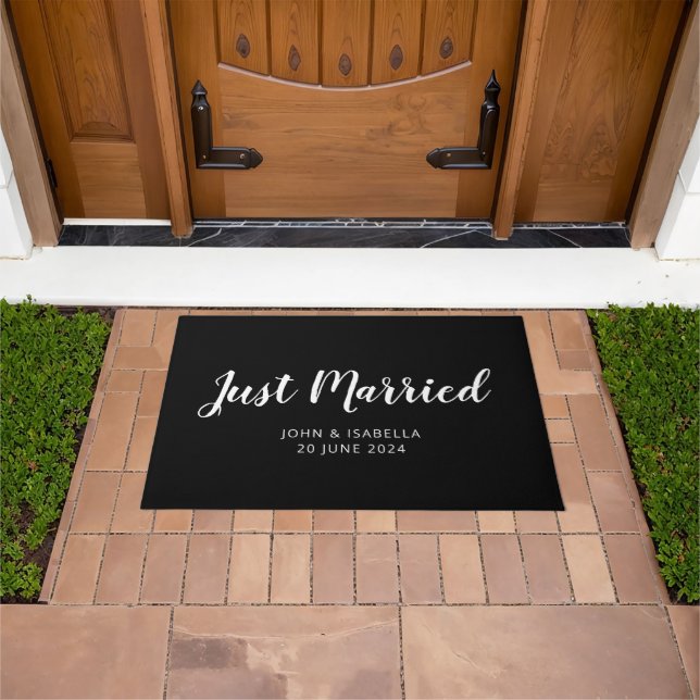 Personalized Just Married Newlyweds Doormat (Outdoor)