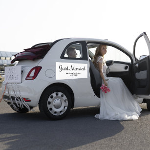 Personalized Just Married Wedding Car Magnet 
