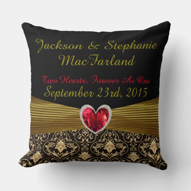 Personalized Just Married Wedding Gift Pillow (Front)