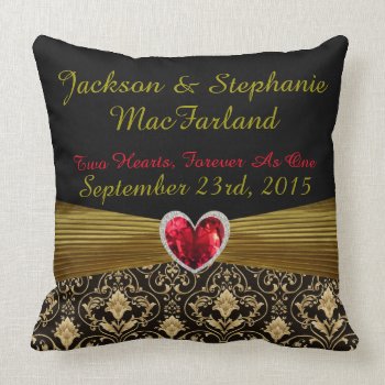Personalized Just Married Wedding Gift Pillow by ChickiePlates at Zazzle