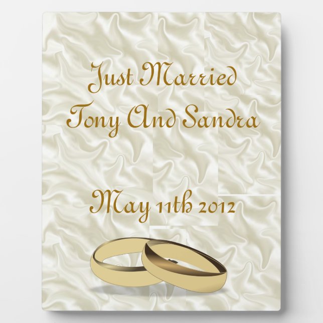 Personalized Just Married Wedding Table Plaque (Front)