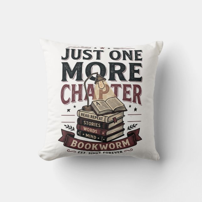 Personalized Just One More Chapter Est 1985 Bookwo Throw Pillow (Front)