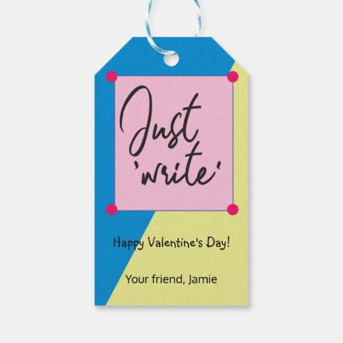 Personalized Just write Classroom Valentine Gift Tags