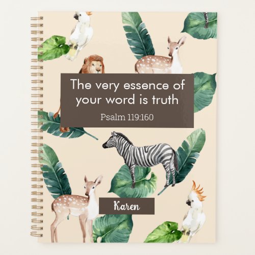 Personalized JW 2023 yeartext Psalm 119160 safari Planner