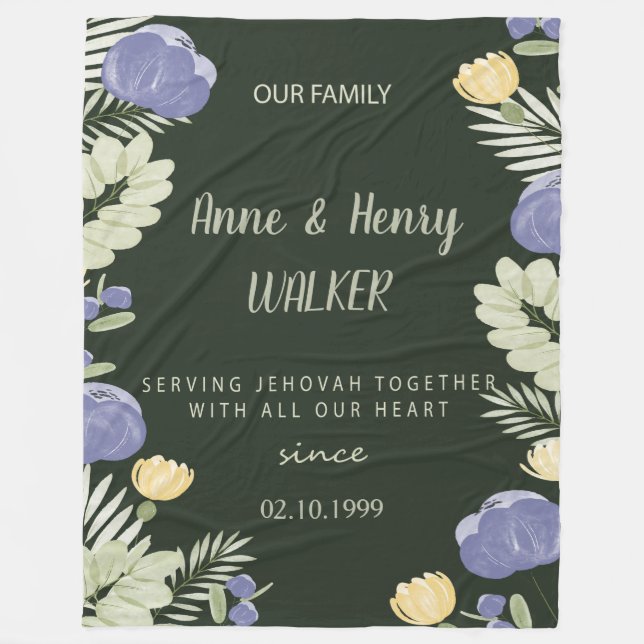 Personalized JW anniversary gift Fleece Blanket (Front)