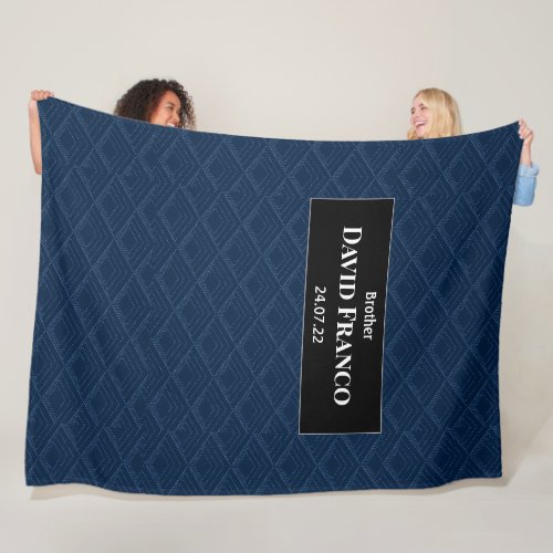 Personalized JW Baptism Gifts for brothers _ navy Fleece Blanket