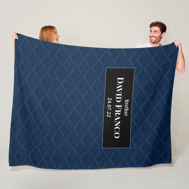 Personalized JW Baptism Gifts for brothers - navy Fleece Blanket (In Situ)