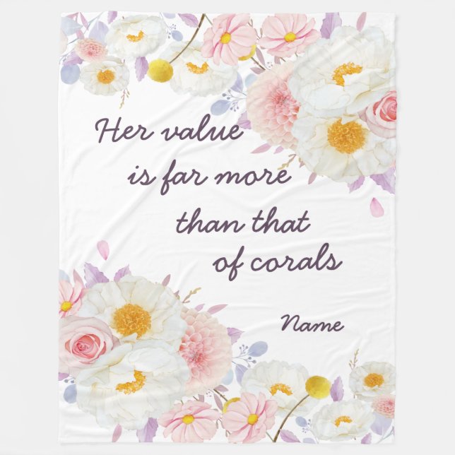 Personalized JW sisters gifts - Proverbs 3:15   Fleece Blanket (Front)