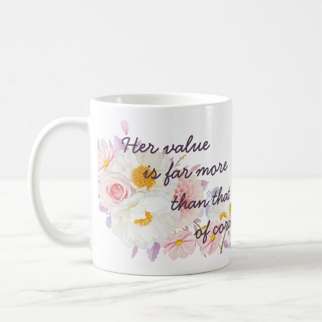 Personalized JW sisters gifts - Proverbs 3:15 Mug (Left)