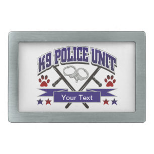 Personalized K9 Police Unit Rectangular Belt Buckle