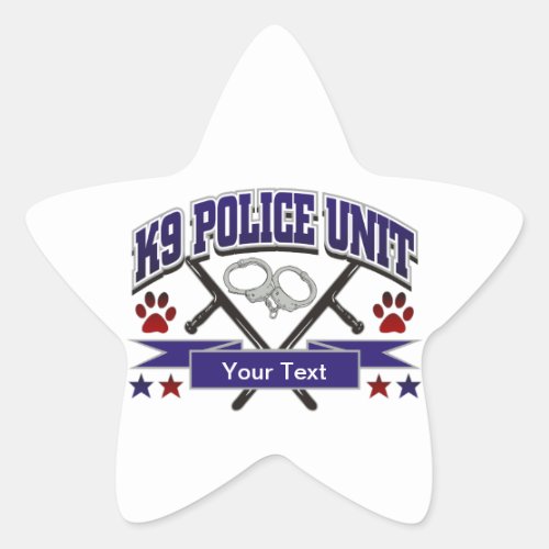 Personalized K9 Police Unit Star Sticker