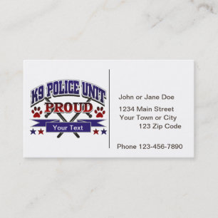 Personalized K9 Unit Proud Business Card