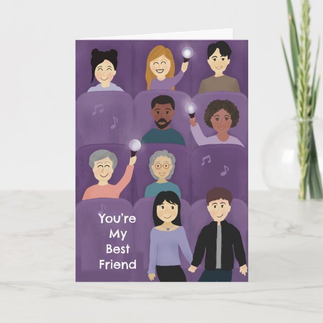 Personalized K-pop Concert Best Friend Love Thank You Card (Front)