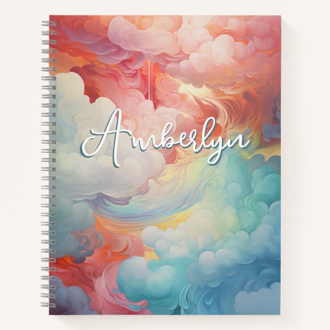 Personalized Kaleidoscope of Clouds Notebook (Front)