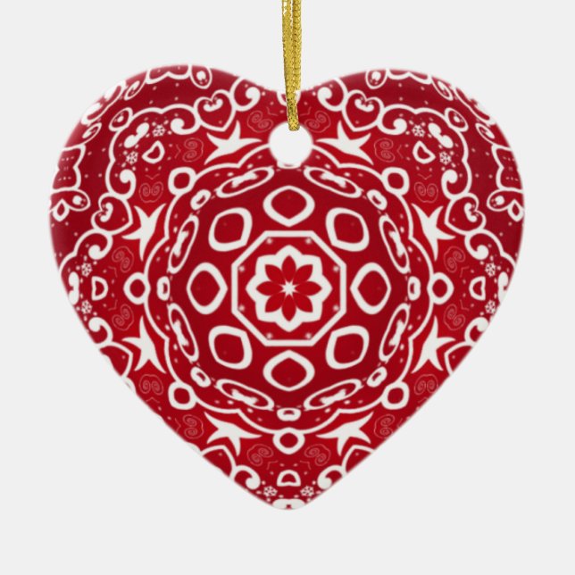 Personalized Kaleidoscopic Heart Ornament.1 Ceramic Ornament (Front)