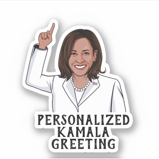 Personalized Kamala Greeting Sticker (Front)
