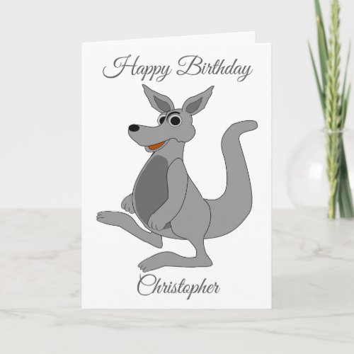 Personalized Kangaroo Design Birthday Card