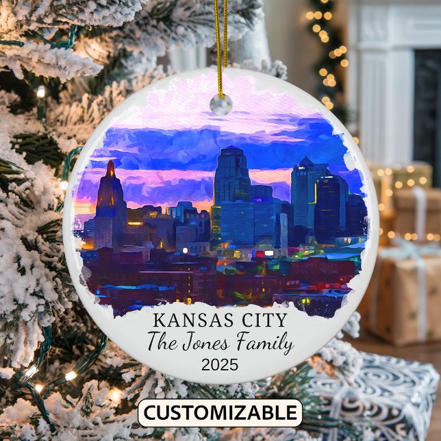 Personalized Kansas City Ornament, Kansas State Ceramic Ornament (Creator Uploaded)
