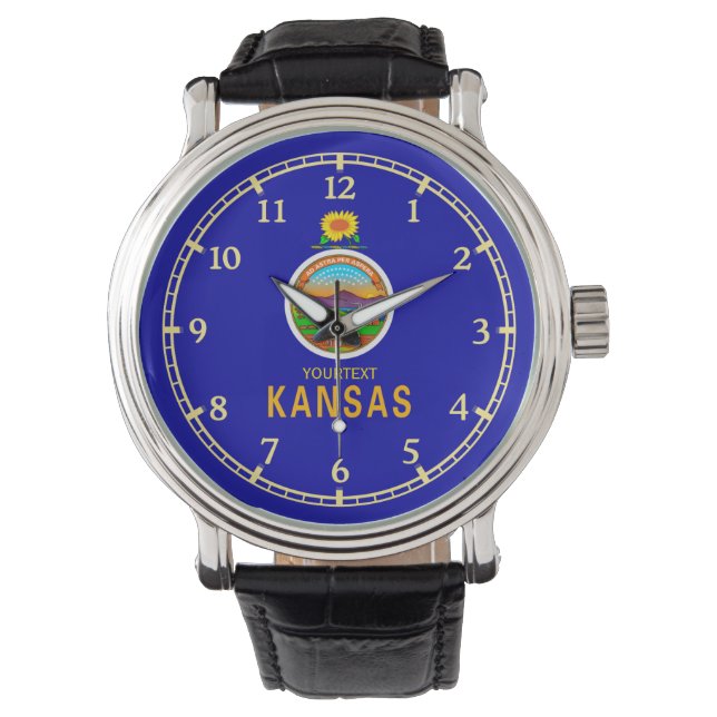 Personalized Kansas State Flag Design Watch (Front)