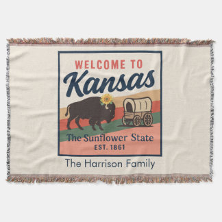Personalized Kansas Throw Blanket