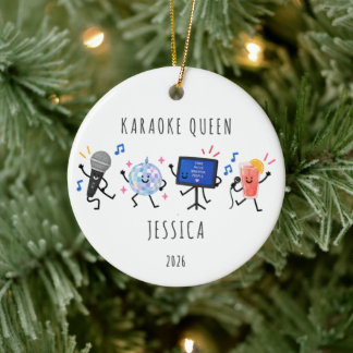 Personalized Karaoke Queen Christmas Ornament
