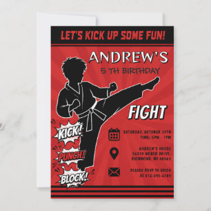 Personalized Karate Birthday Party Invitation