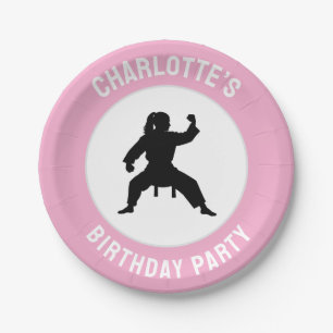 Personalized Karate / Taekwondo / judo Birthday Paper Plates