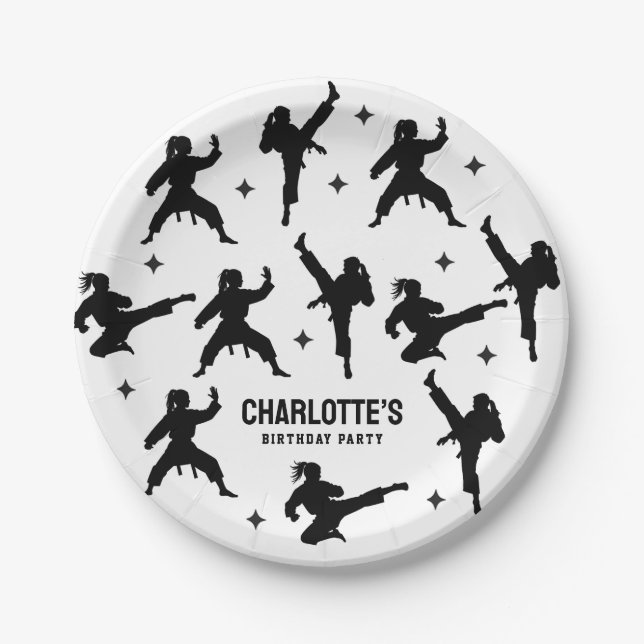 Personalized Karate / Taekwondo / judo Birthday Paper Plates (Front)