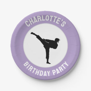 Personalized Karate / Taekwondo / judo Birthday Paper Plates