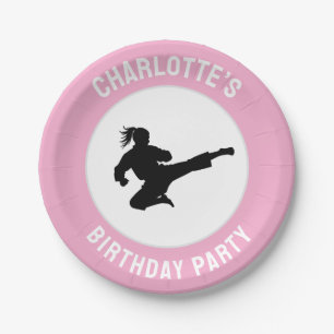 Personalized Karate / Taekwondo / judo Birthday Paper Plates