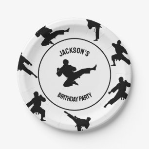 Personalized Karate / Taekwondo / judo Birthday Paper Plates