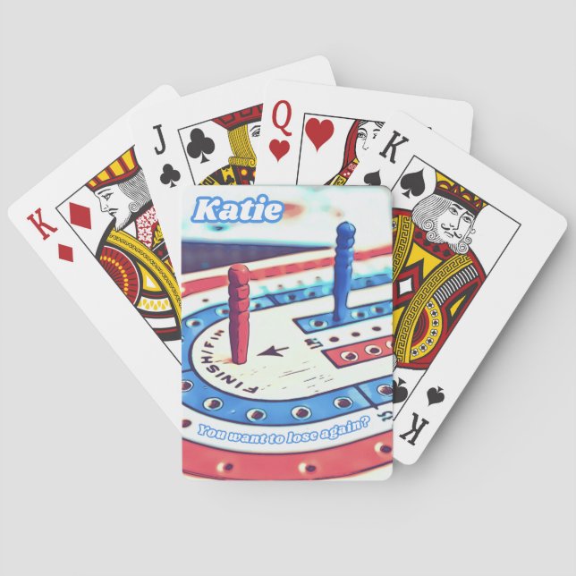 Personalized Katie Name | Cribbage Poker Cards (Back)