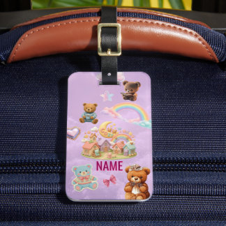 Personalized Kawaii Aesthetic Lavender Luggage Tag