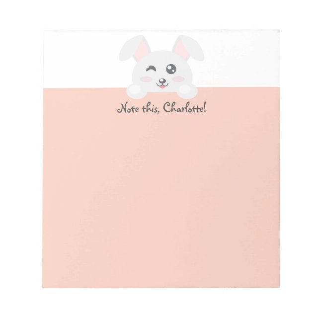 Personalized Kawaii Animal - Bunny Notepad (Front)