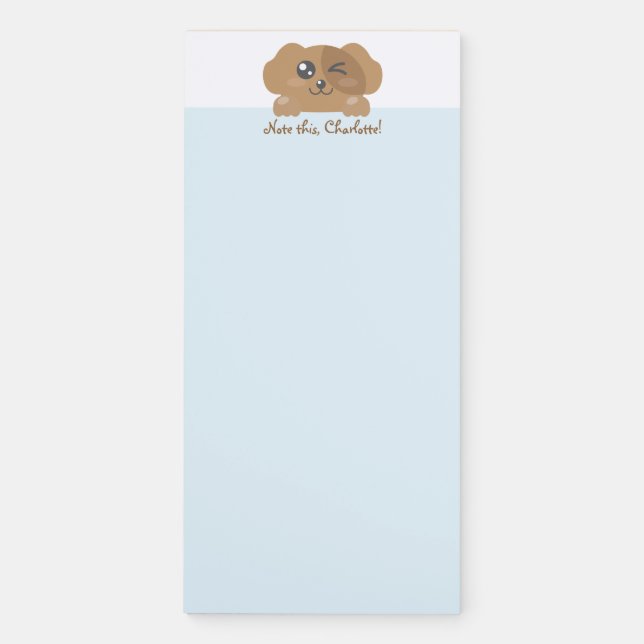 Personalized Kawaii Animal - Dog Magnetic Notepad (Front)