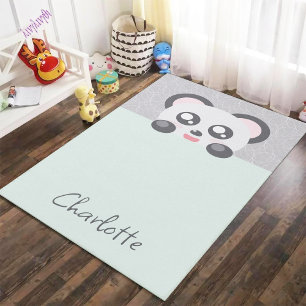 Personalized Kawaii Animal - Green Panda Rug