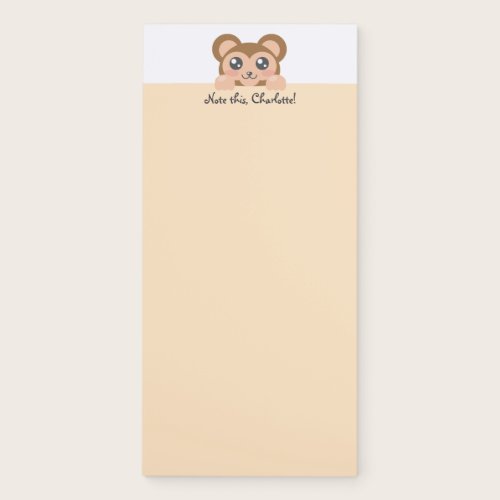 Personalized Kawaii Animal - Monkey Magnetic Notepad