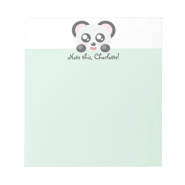 Personalized Kawaii Animal - Panda Notepad (Front)