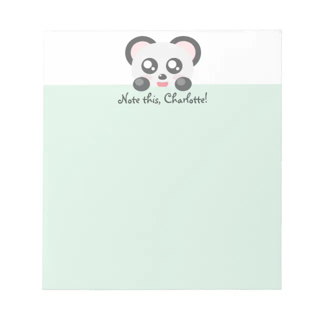 Personalized Kawaii Animal - Panda Notepad | Zazzle