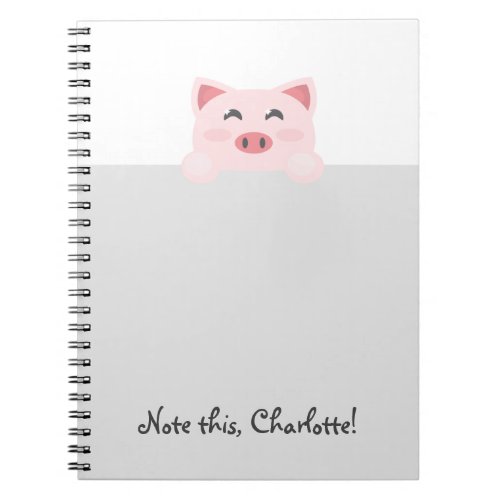 Personalized Kawaii Animal _ Pig Notebook