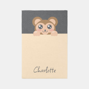 Personalized Kawaii Animal - Yellow Monkey Rug