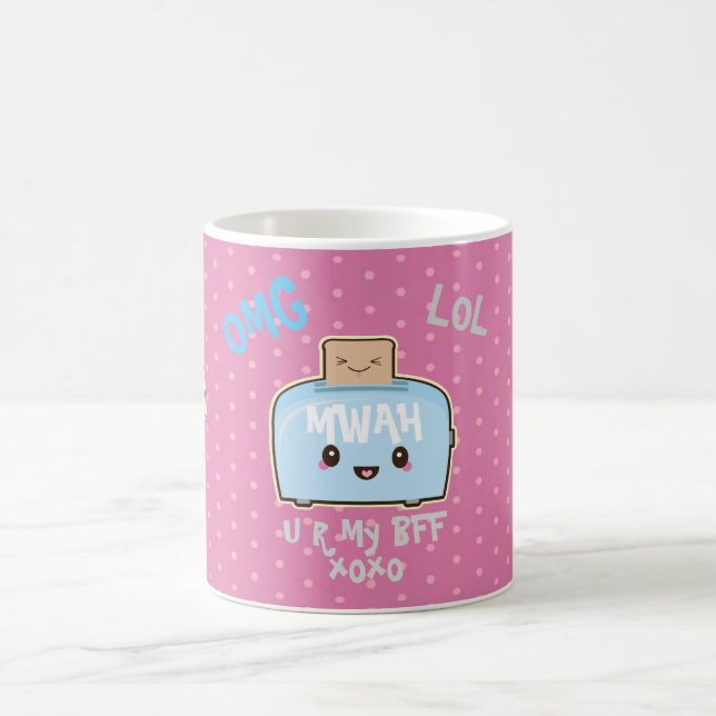 Personalized Kawaii BFF Best Friends Mug Cute Food (Center)