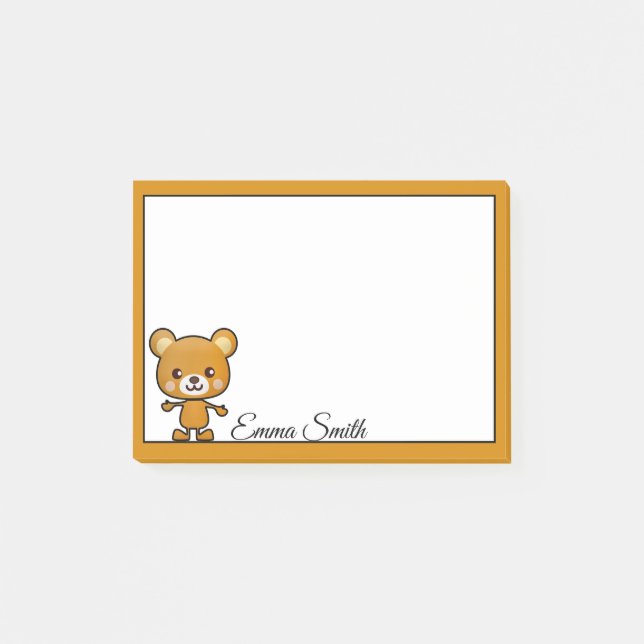 Personalized Kawaii Brown Bear Notes (Front)
