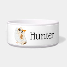 Personalized Kawaii Cat Illustrated Food Dish