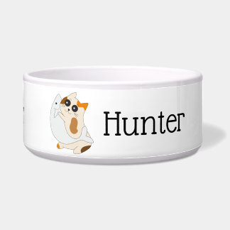 Personalized Kawaii Cat Illustrated Food Dish