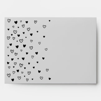 Personalized Kawaii Cute Black Hearts Love Envelope