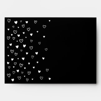 Personalized Kawaii Cute Black Hearts Snail Mail Envelope