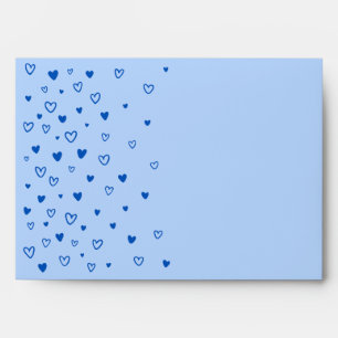 Personalized Kawaii Cute Blue Hearts Love Envelope