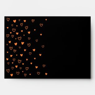 Personalized Kawaii Cute Halloween Orange Hearts Envelope